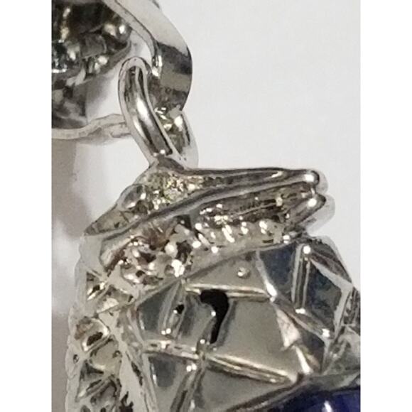 Silvertone 14" necklace with a blue pendant with snake n166* - Picture 4 of 8